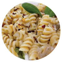 Creamy alla carbonara fusilli