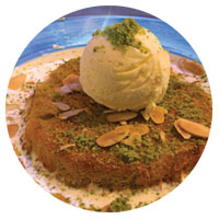 Kunefe with ice-cream